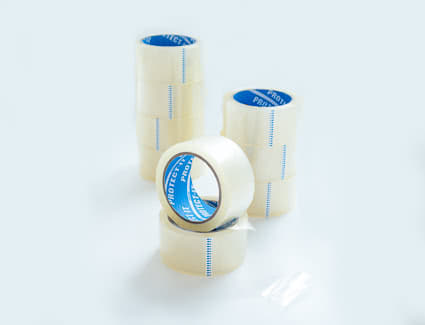 Regular and fragile packing tape rolls